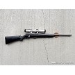 Savage 93R17 stainless bolt action rifle with black synthetic stock and Nikon Pro Staff 3-9x40 scope 
