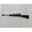 Savage 93R17 stainless bolt action rifle with black synthetic stock and Nikon Pro Staff 3-9x40 scope 