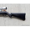 Savage 93R17 stainless bolt action rifle with black synthetic stock and Nikon Pro Staff 3-9x40 scope 