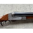 Receiver engraving detail on 1904 Ithaca Lewis Model double barrel shotgun 