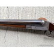 Receiver engraving detail on 1904 Ithaca Lewis Model double barrel shotgun 