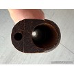 Close up of nose of the unissued military surplus Finnish Mosin Nagant M39 wood stock and handguard 