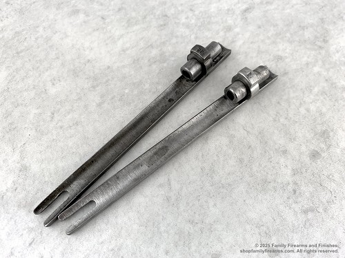 Full view of an original Hungarian Mosin M52 or M48 military surplus rifle bolt connector bar. 