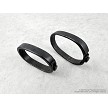 Rare matching military surplus Mosin Nagant front and rear barrel band set with interlocking button design. 