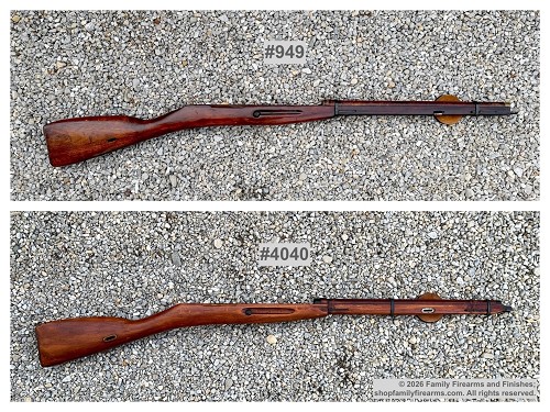 Complete Russian Mosin-Nagant 91/30 wooden stock assembly with handguard and barrel bands. 