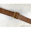 Russian Mosin-Nagant leather rifle sling showing the adjustment buckle close up. 