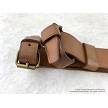 Russian Mosin-Nagant leather rifle sling showing the dog collar attachments close-up. 