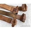 Russian Mosin-Nagant leather rifle sling showing the dog collar attachments close-up. 